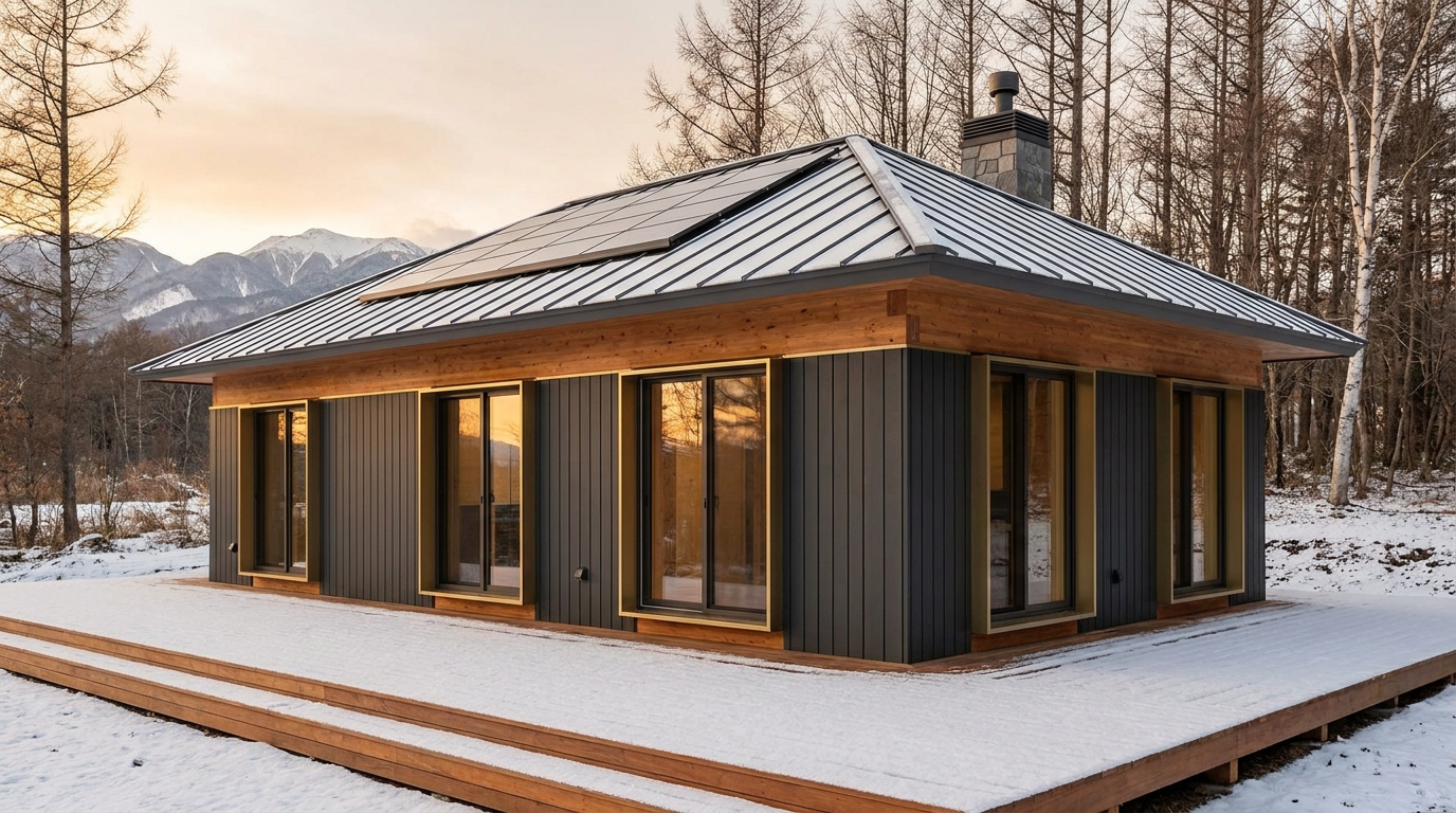 風の里 外観 — AI render based on BIM specs