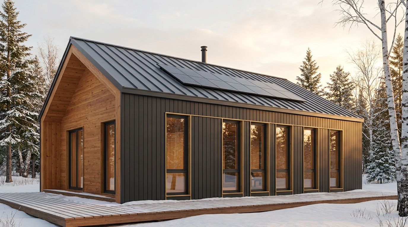 星の小屋 外観 — AI render based on BIM specs