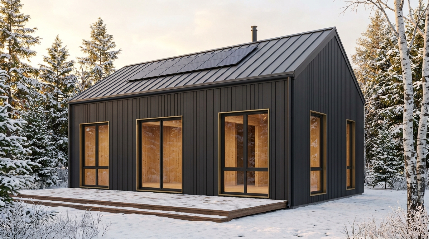 北の蔵 外観 — AI render based on BIM specs