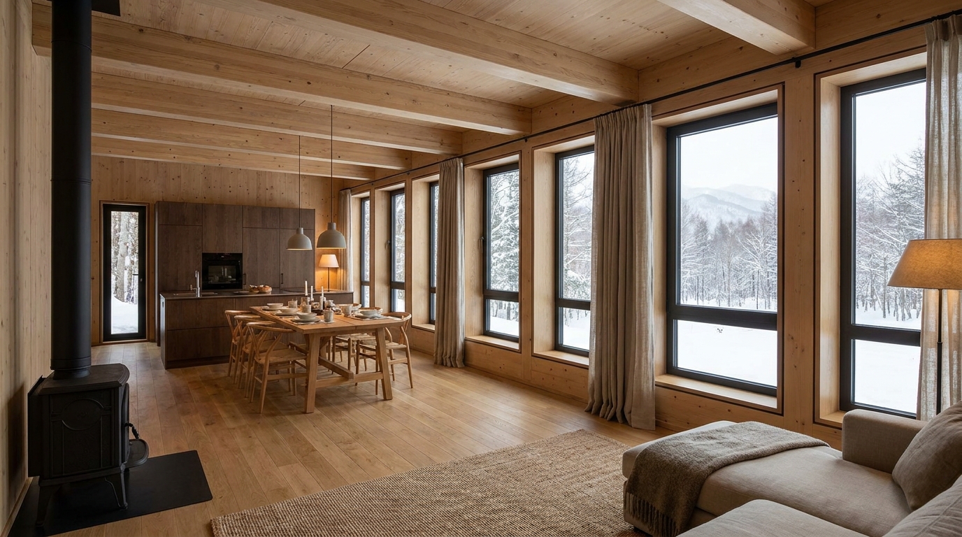 霧の小屋 内観