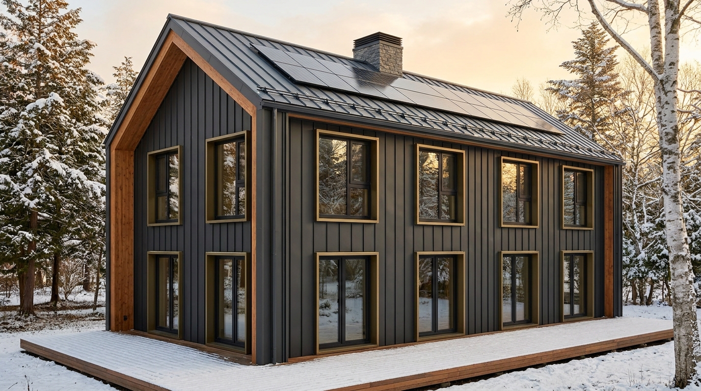 森の巣 外観 — AI render based on BIM specs