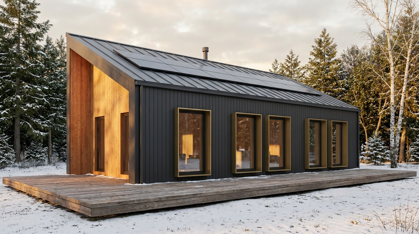 雪の杜 外観 — AI render based on BIM specs