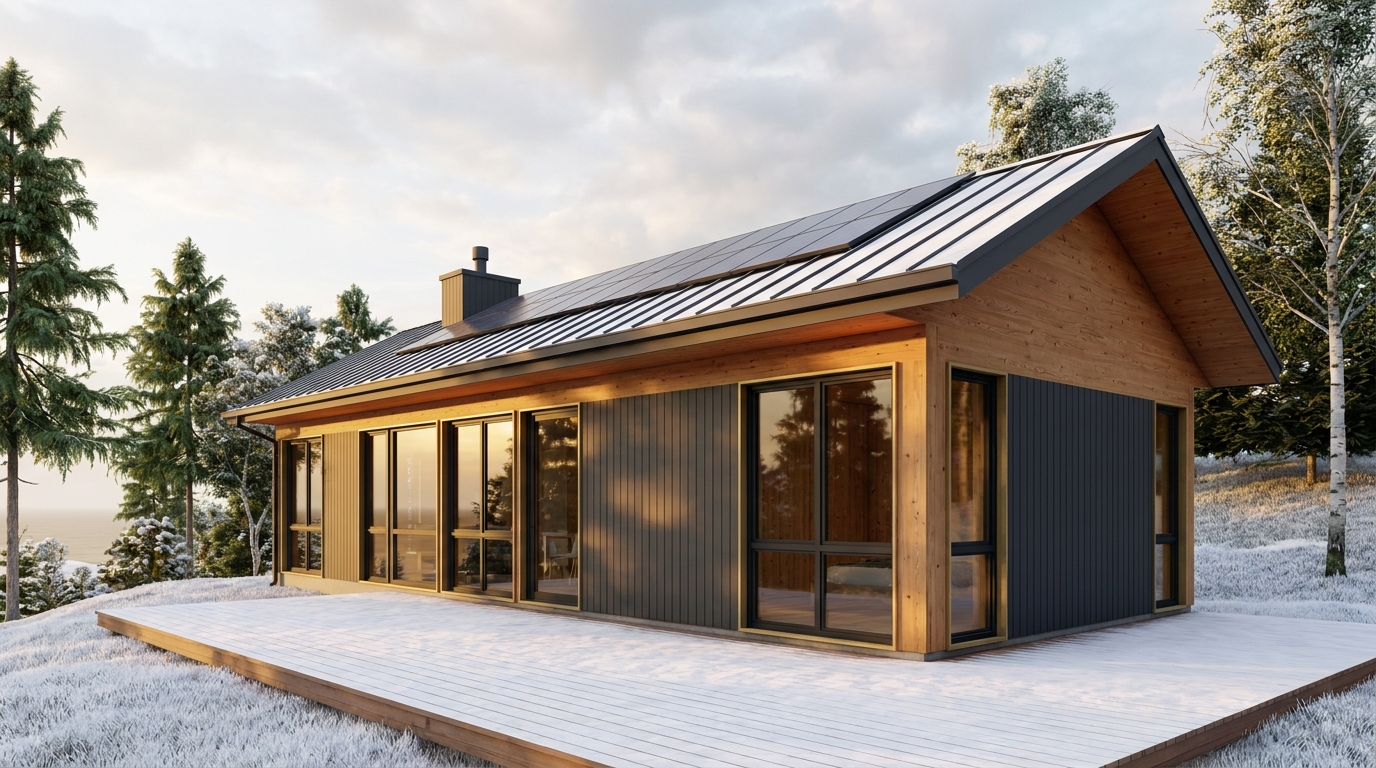 霜の館 外観 — AI render based on BIM specs