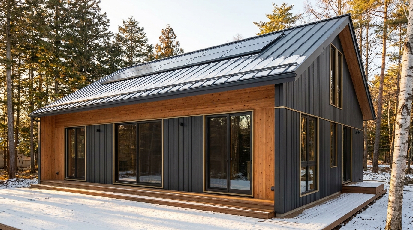 雪の里 外観 — AI render based on BIM specs