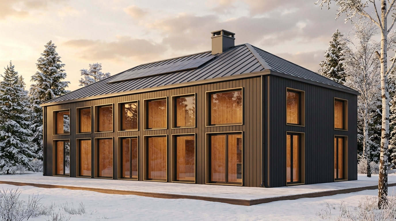月の小屋 外観 — AI render based on BIM specs