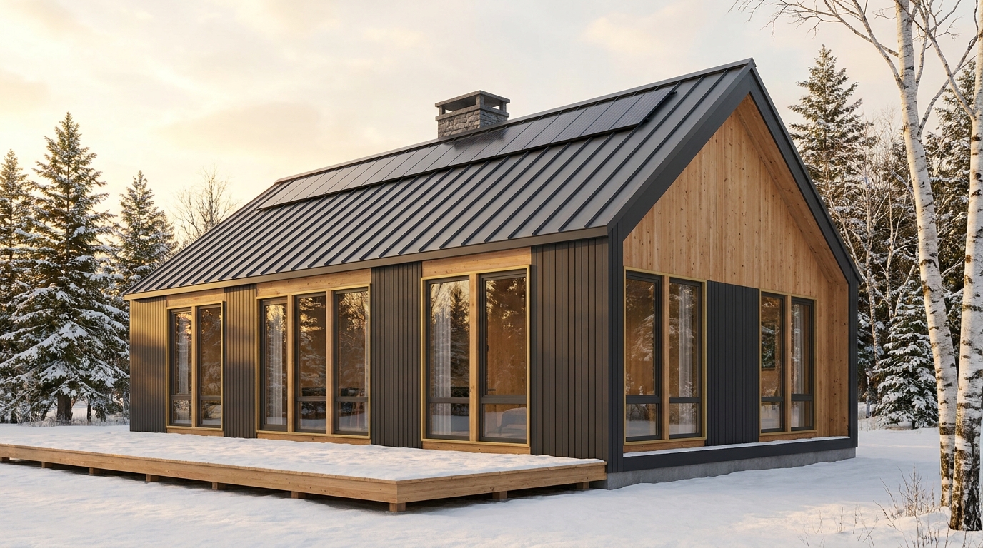 北の蔵 外観 — AI render based on BIM specs