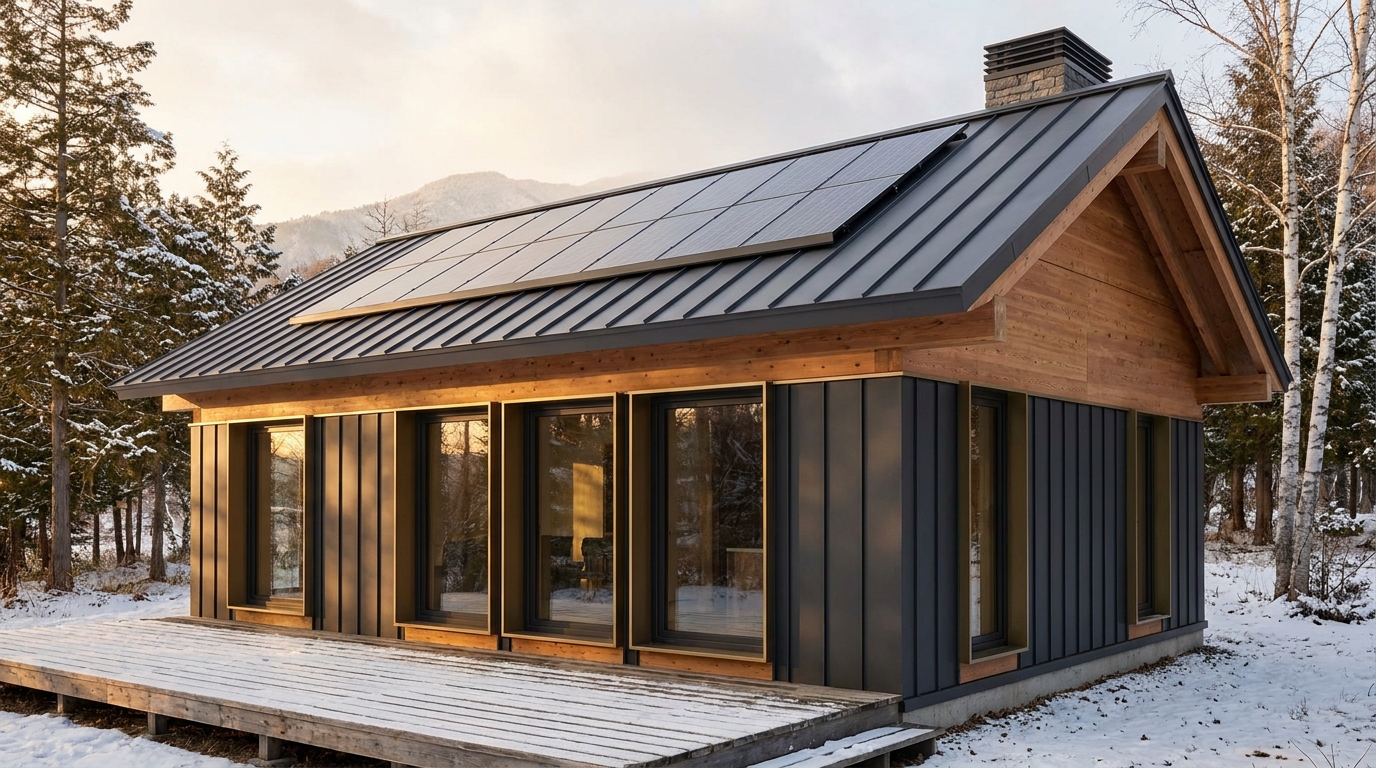 月の庵 外観 — AI render based on BIM specs