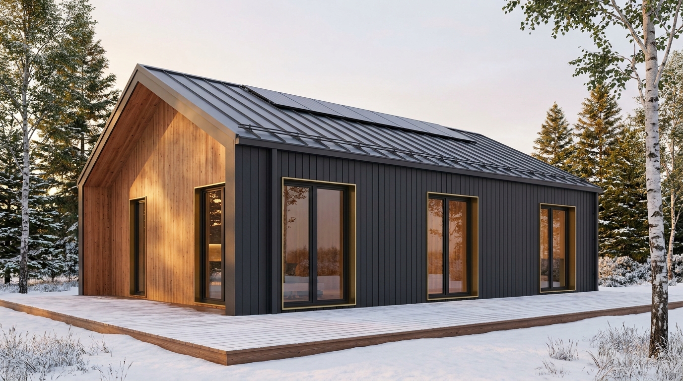 森の里 外観 — AI render based on BIM specs