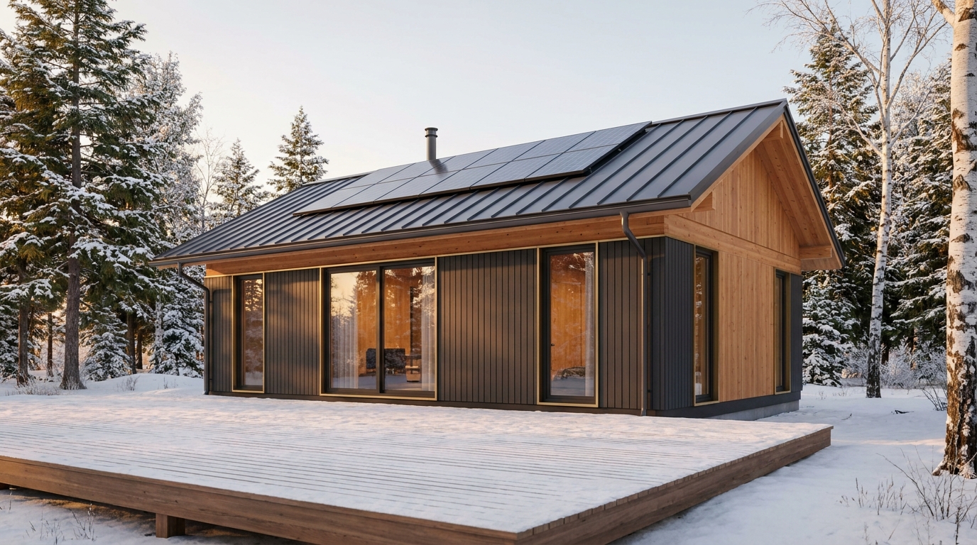 雪の杜 外観 — AI render based on BIM specs