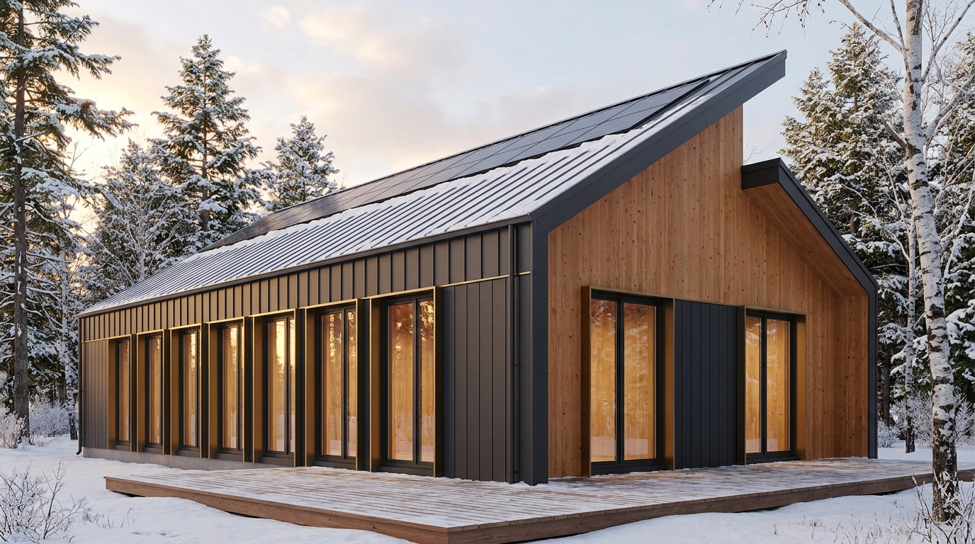 東の庵 外観 — AI render based on BIM specs
