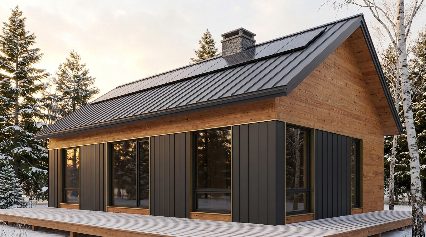 星の里 外観 — AI render based on BIM specs
