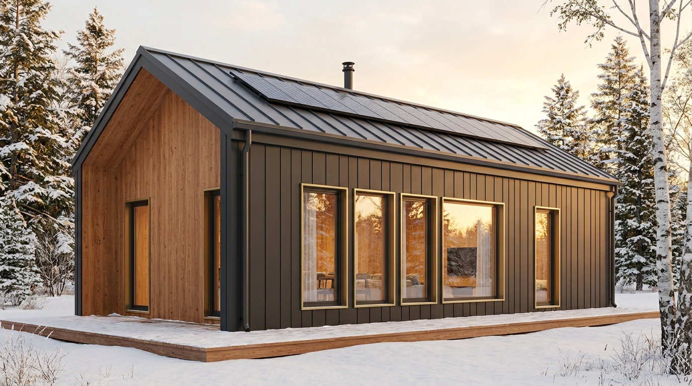 霜の館 外観 — AI render based on BIM specs