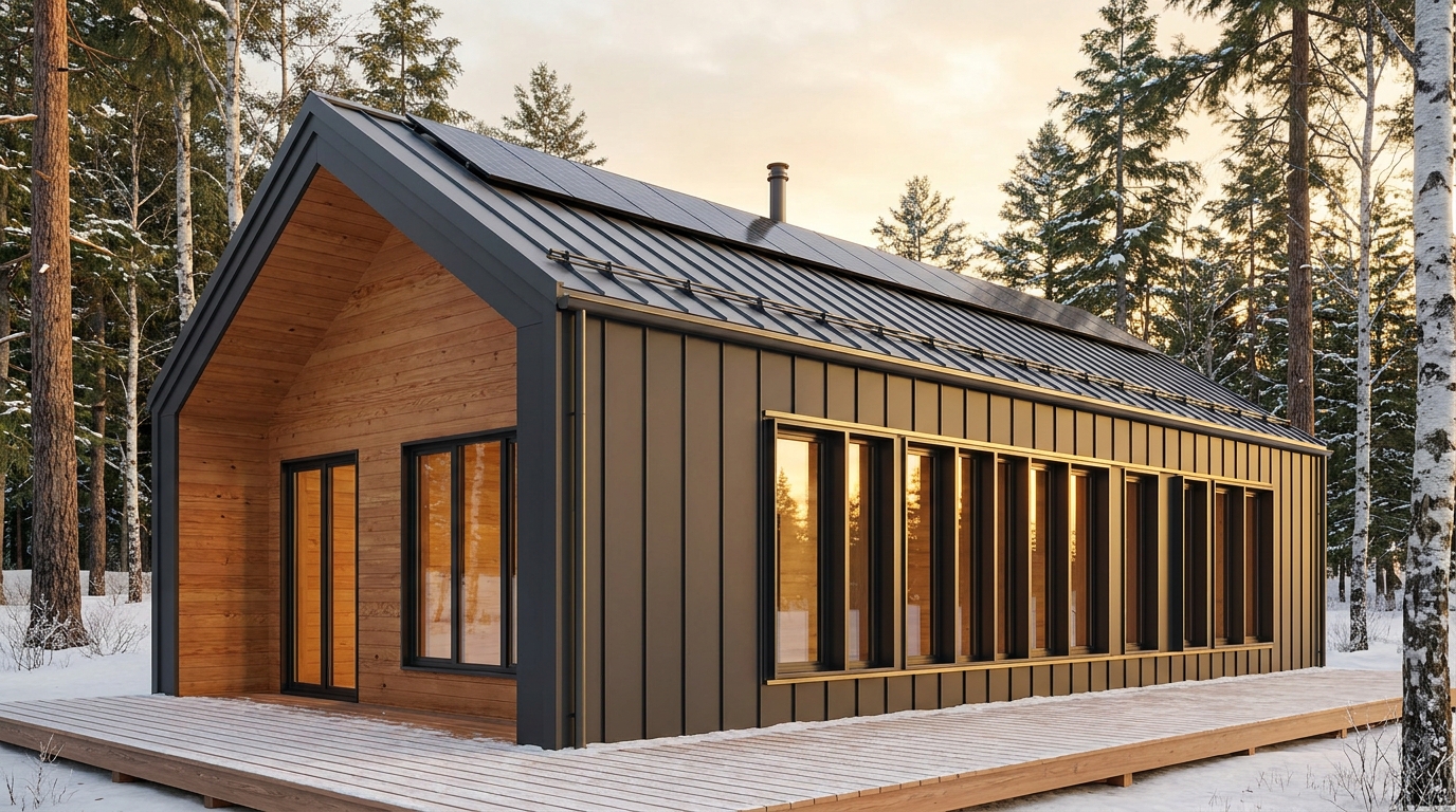 北の蔵 外観 — AI render based on BIM specs
