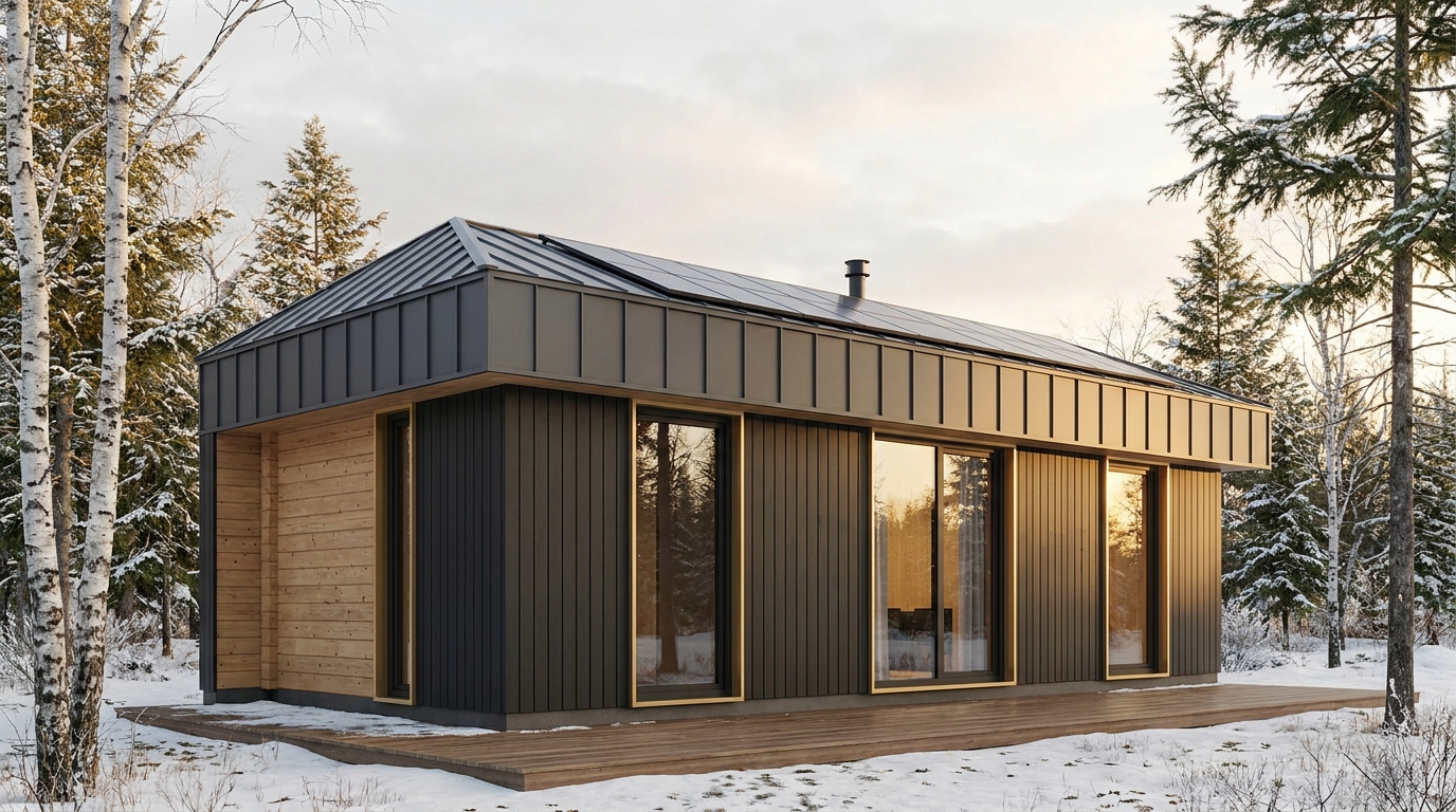 北の家 外観 — AI render based on BIM specs