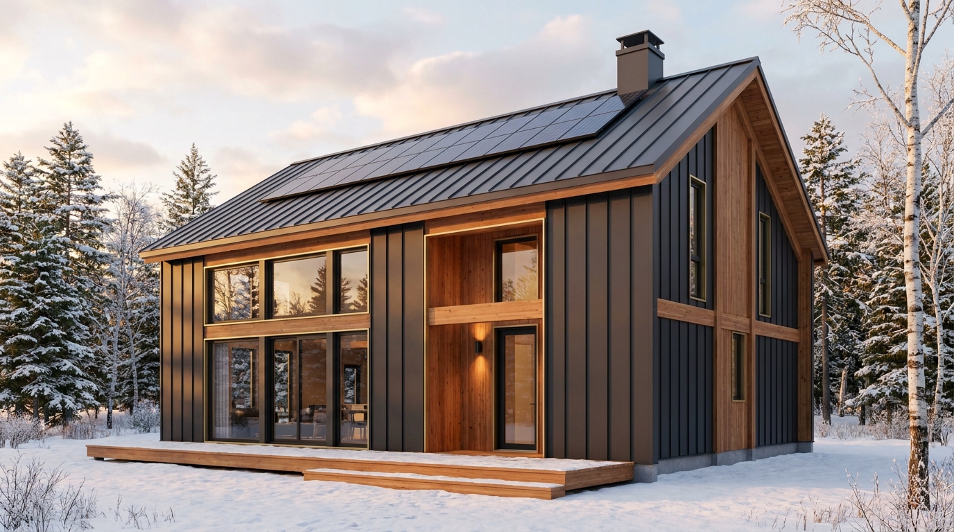 森の里 外観 — AI render based on BIM specs