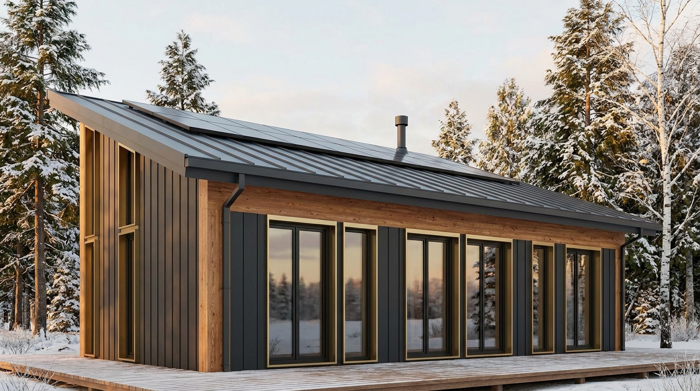 霜の蔵 外観 — AI render based on BIM specs