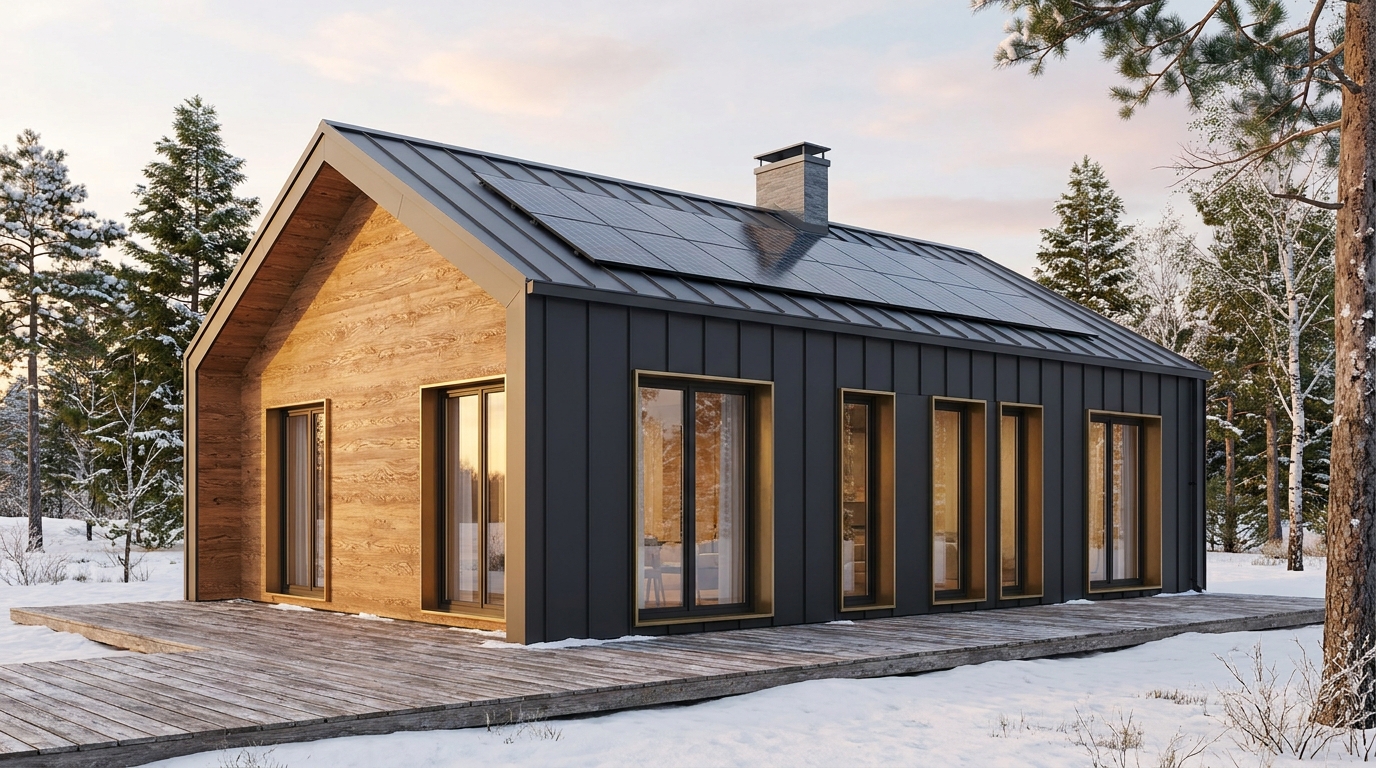 東の里 外観 — AI render based on BIM specs