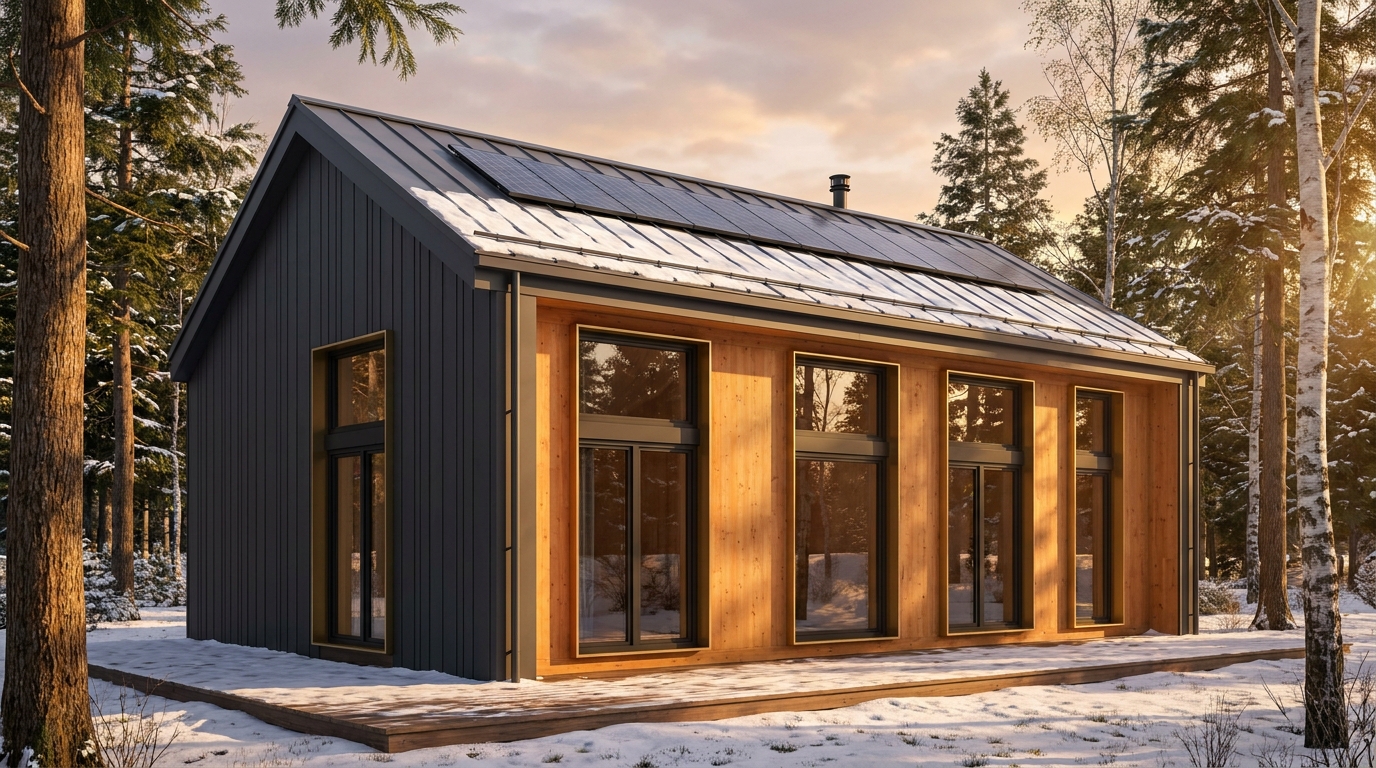 森の蔵 外観 — AI render based on BIM specs