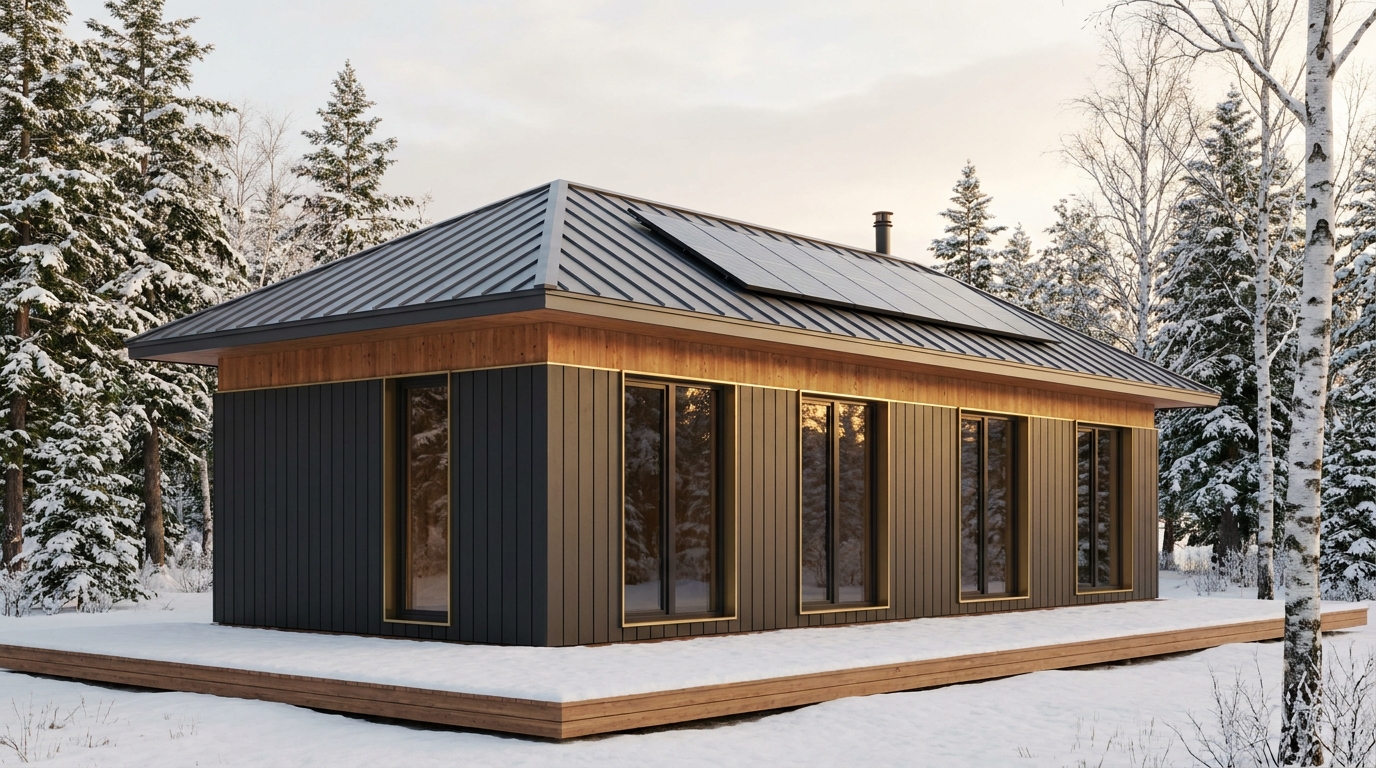 霧の塔 外観 — AI render based on BIM specs
