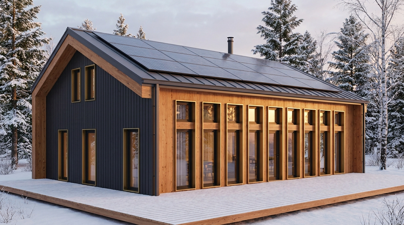 星の小屋 外観 — AI render based on BIM specs