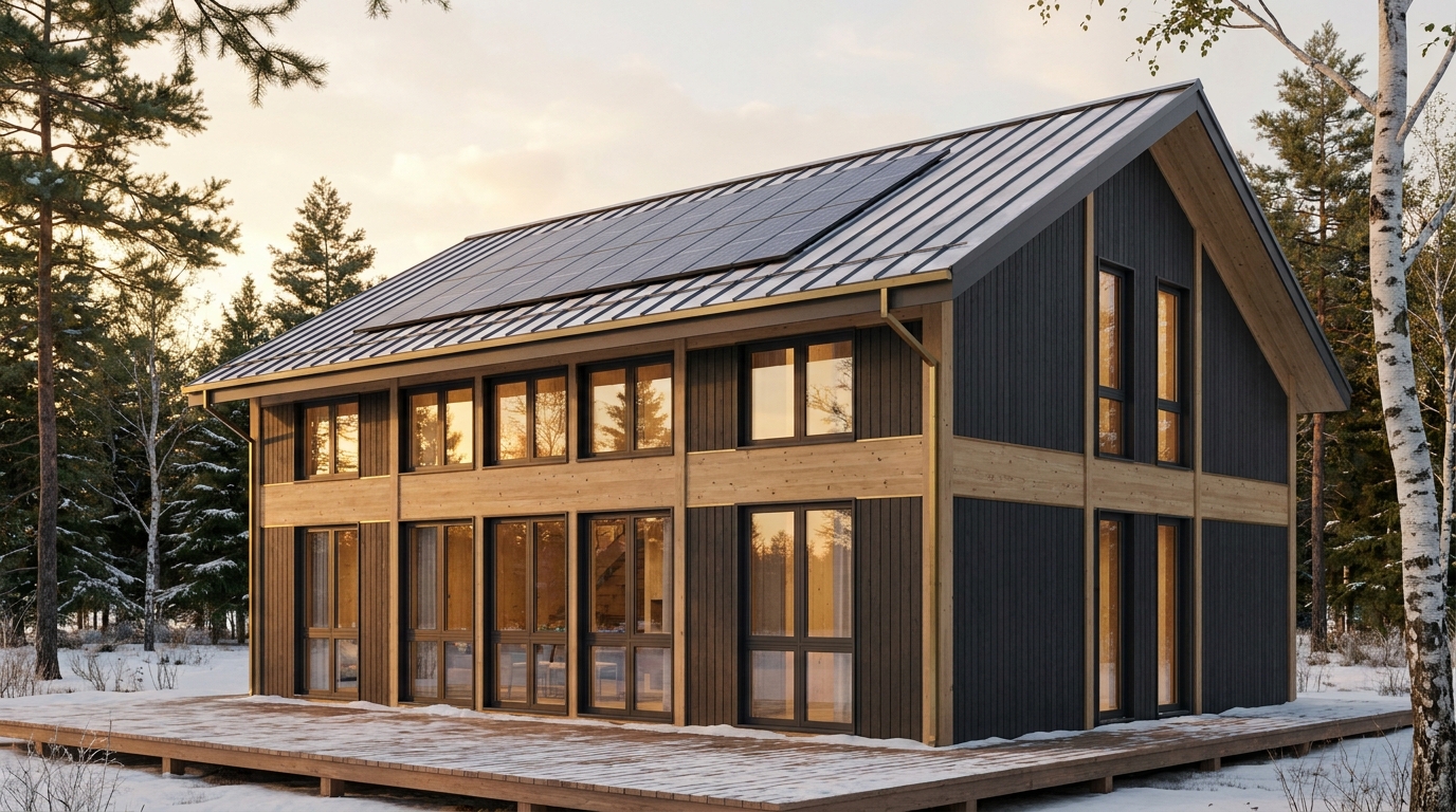 風の里 外観 — AI render based on BIM specs