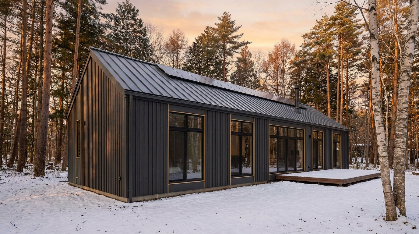 雪の蔵 外観 — AI render based on BIM specs