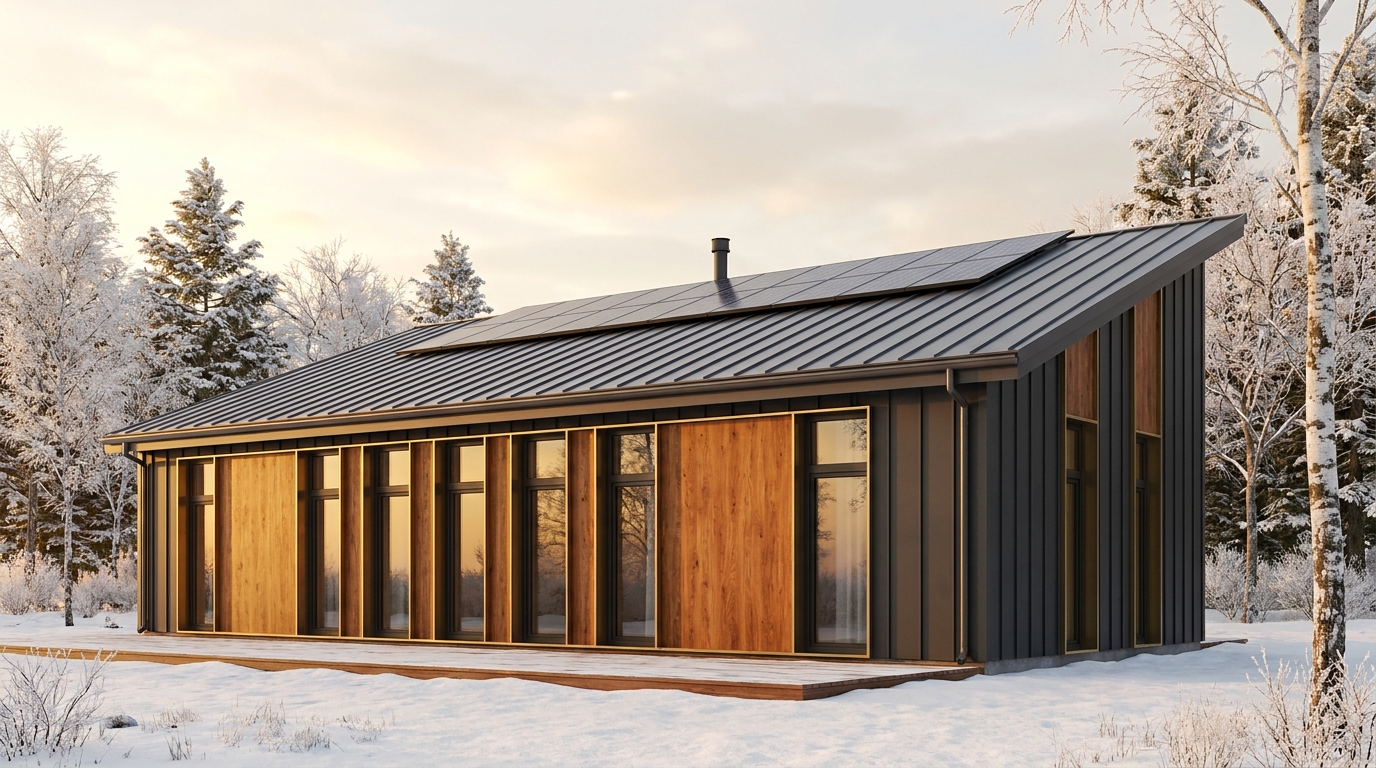 霜の蔵 外観 — AI render based on BIM specs