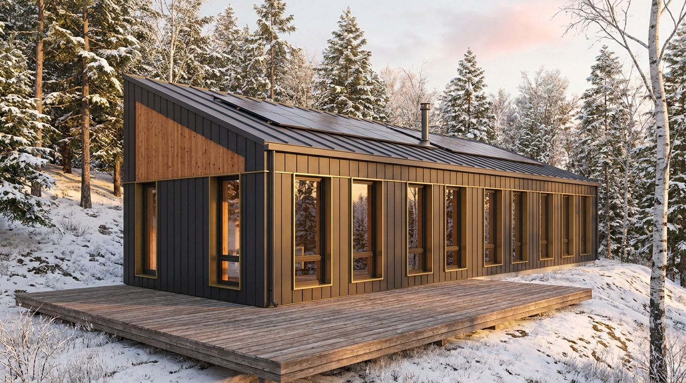 森の巣 外観 — AI render based on BIM specs