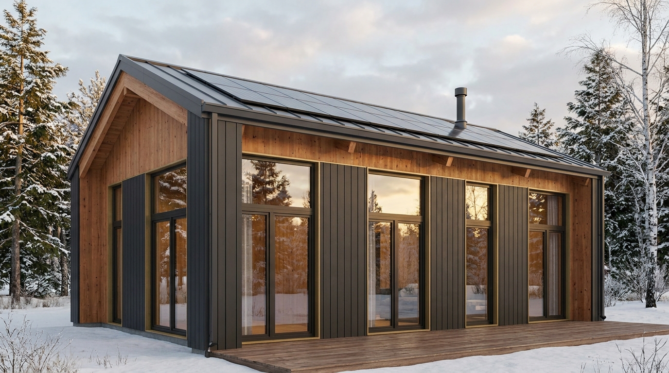 東の庵 外観 — AI render based on BIM specs