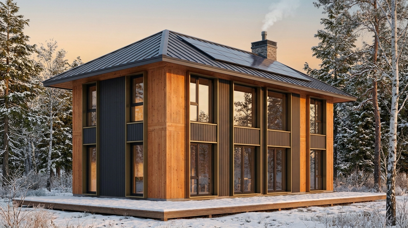 北の小屋 外観 — AI render based on BIM specs